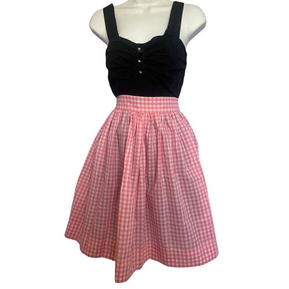 Vintage Style Pink Gingham Apron Cottagecore Cabincore - Picture 2 of 4